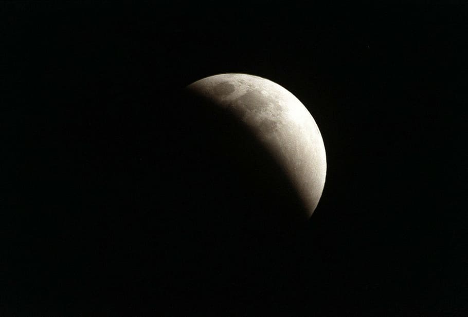 lunar eclipse, moon, cosmos, space, moonlight, sky, full, night HD wallpaper