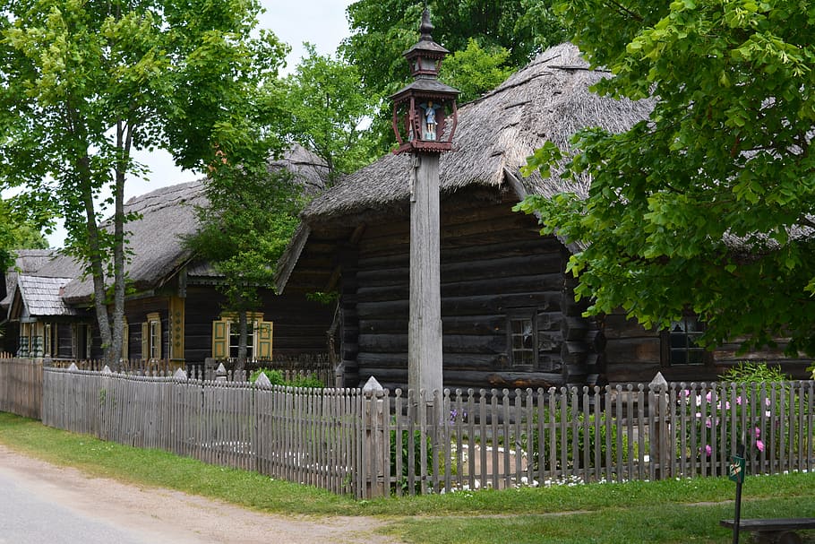 open air museum, architecture, lithuania, rumsiskes, countryside