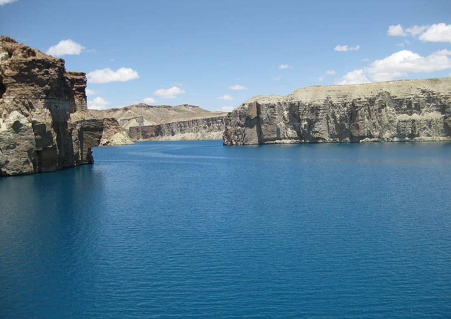 Afghanistan, Mountains, Clouds, sky, lake, water, shoreline HD wallpaper
