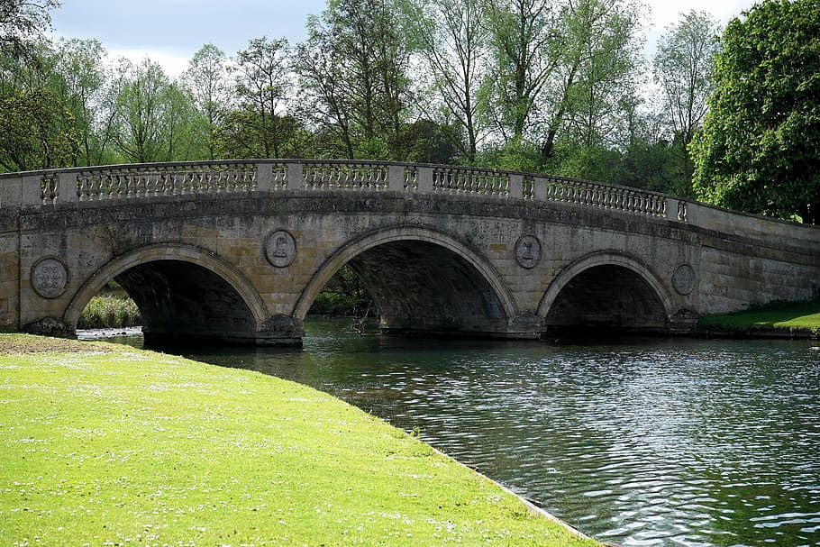 Bridge, Water, Landscape, River, architecture, sky, reflection, HD wallpaper
