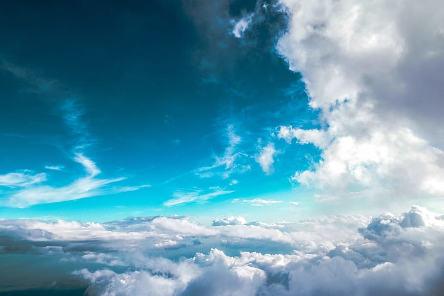 sky, flying, clouds, blue sky, HD wallpaper, over the clouds HD wallpaper