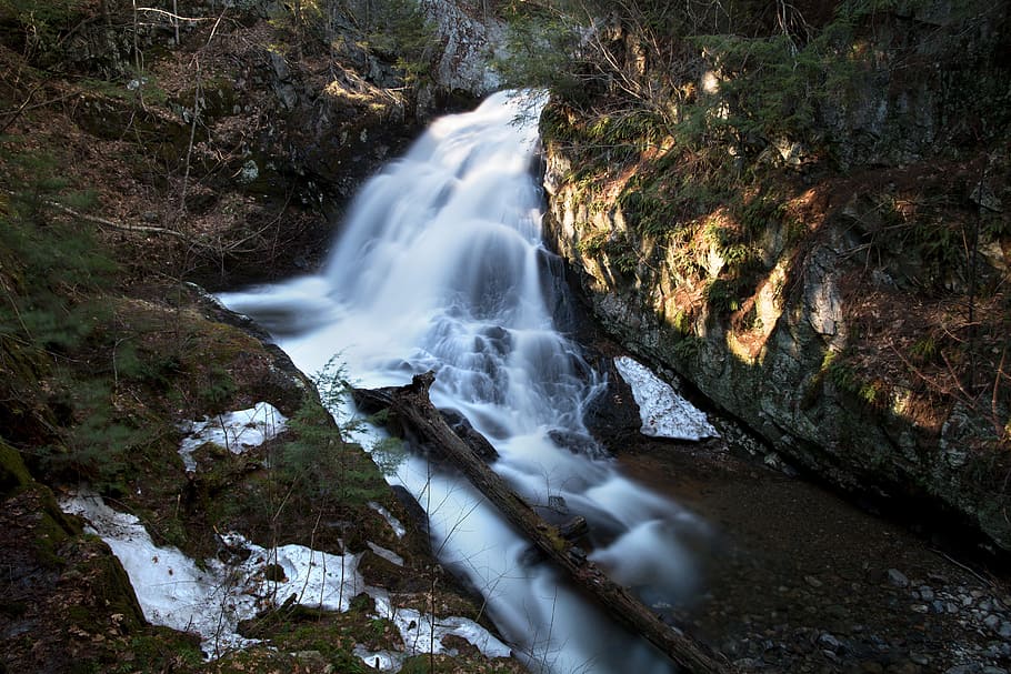 landscape, nature, water, rocks, cascade, creek, environment HD wallpaper