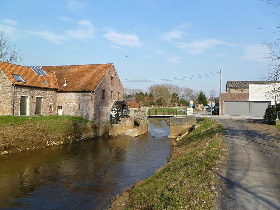 demer, river, spring, zichem, belgium, built structure, building exterior HD wallpaper