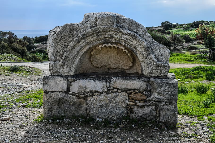 fountain, ancient, stone, architecture, kourion, cyprus, archaeological HD wallpaper