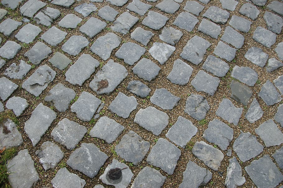 cobblestones, background, paving, high angle view, pattern HD wallpaper