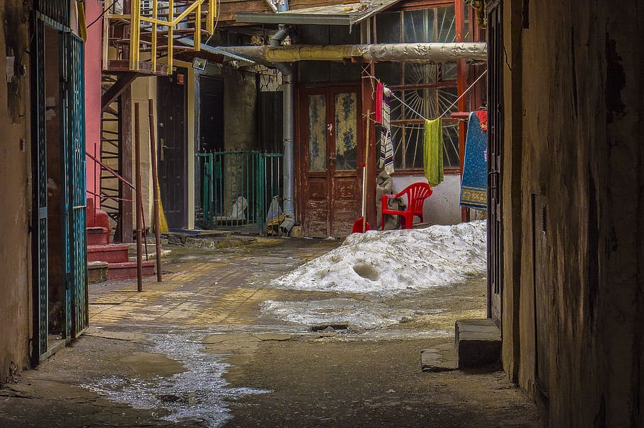 odessa, yard, snow, winter, architecture, built structure, indoors HD wallpaper