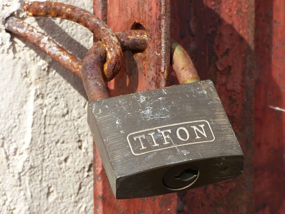 padlock, closed, forbidden, old, vintage, rusty, text, metal HD wallpaper