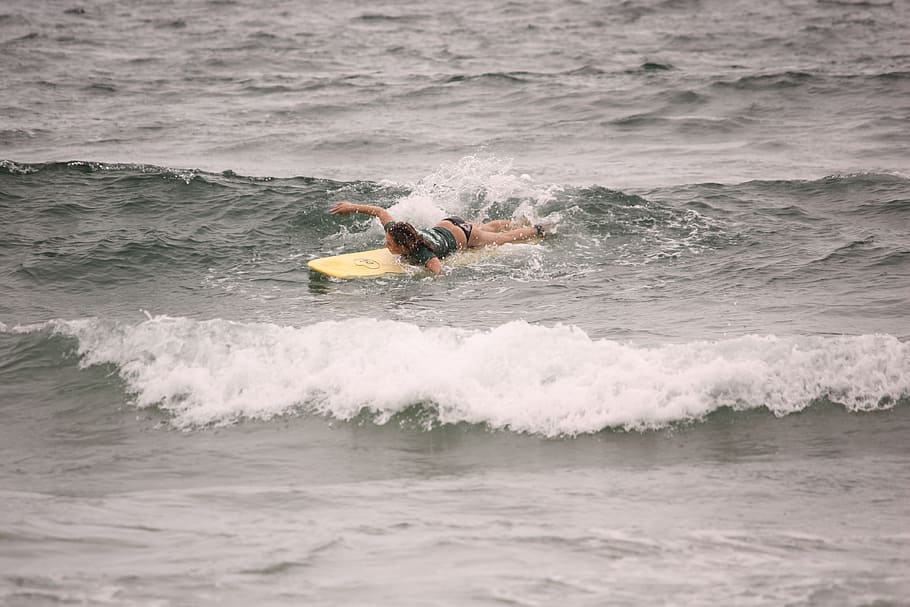 Brazil, Beach, Sea, Waves, Surfing, Board, surfing board, sport, HD wallpaper
