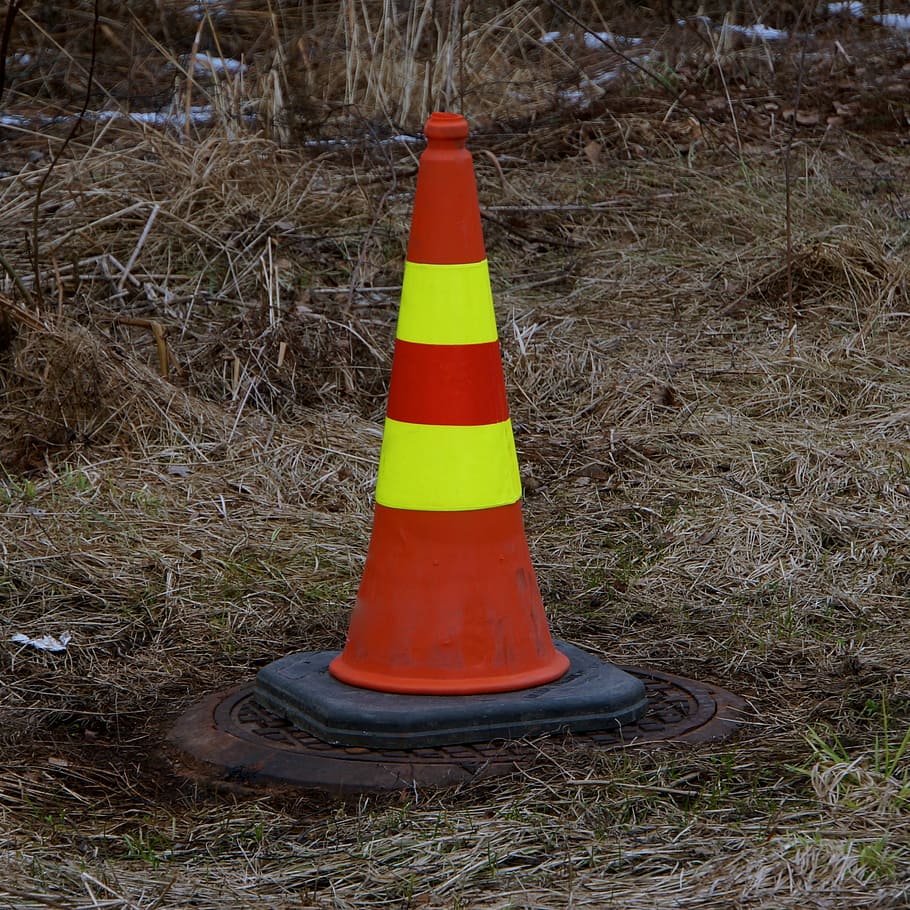 safety cone, attention symbol, warn, dash, reflector, traffic cone, HD wallpaper