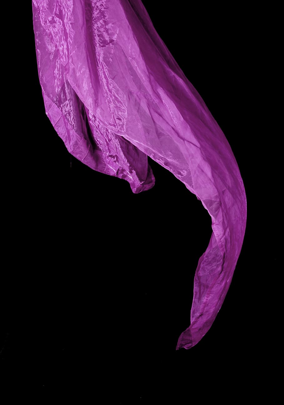 purple textile, cloth, black Color, black Background, studio shot HD wallpaper