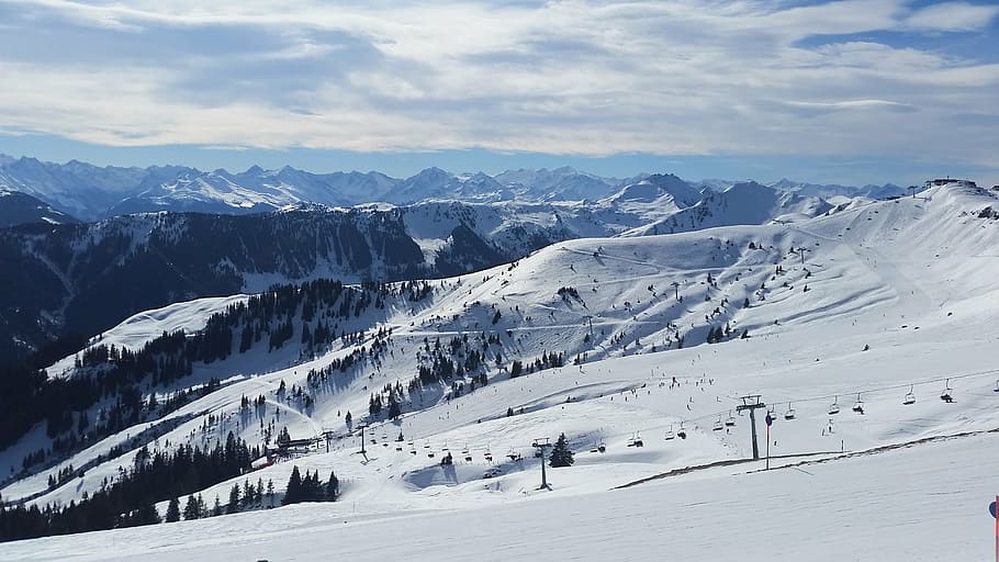 mountain covered with snow during daytime, mountains, alpine HD wallpaper