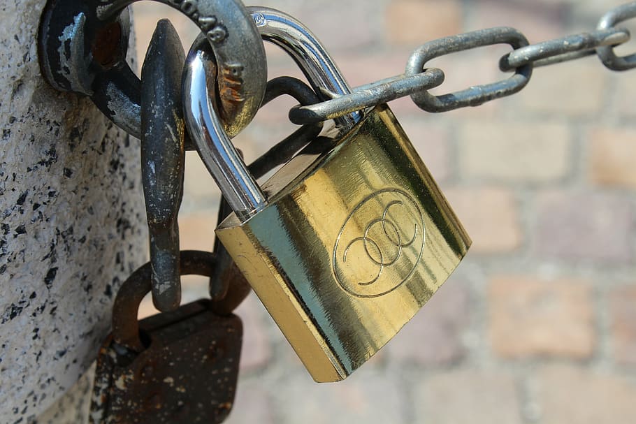 padlock, chain, close, tie downs, closed, safety, security HD wallpaper