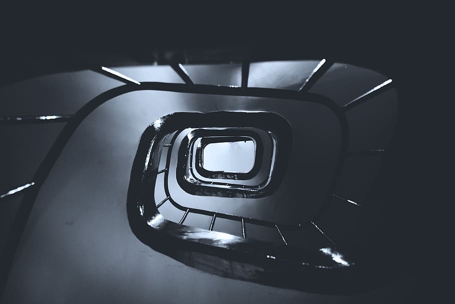 Interior shot of staircase, architecture, abstract, building HD wallpaper