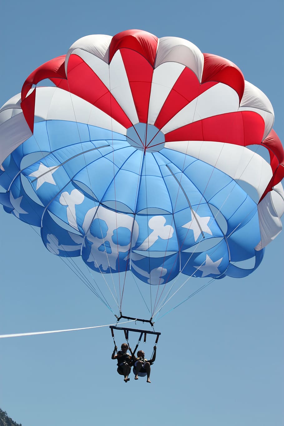 parasailing, tahoe, fun, sky, low angle view, parachute, adventure HD wallpaper