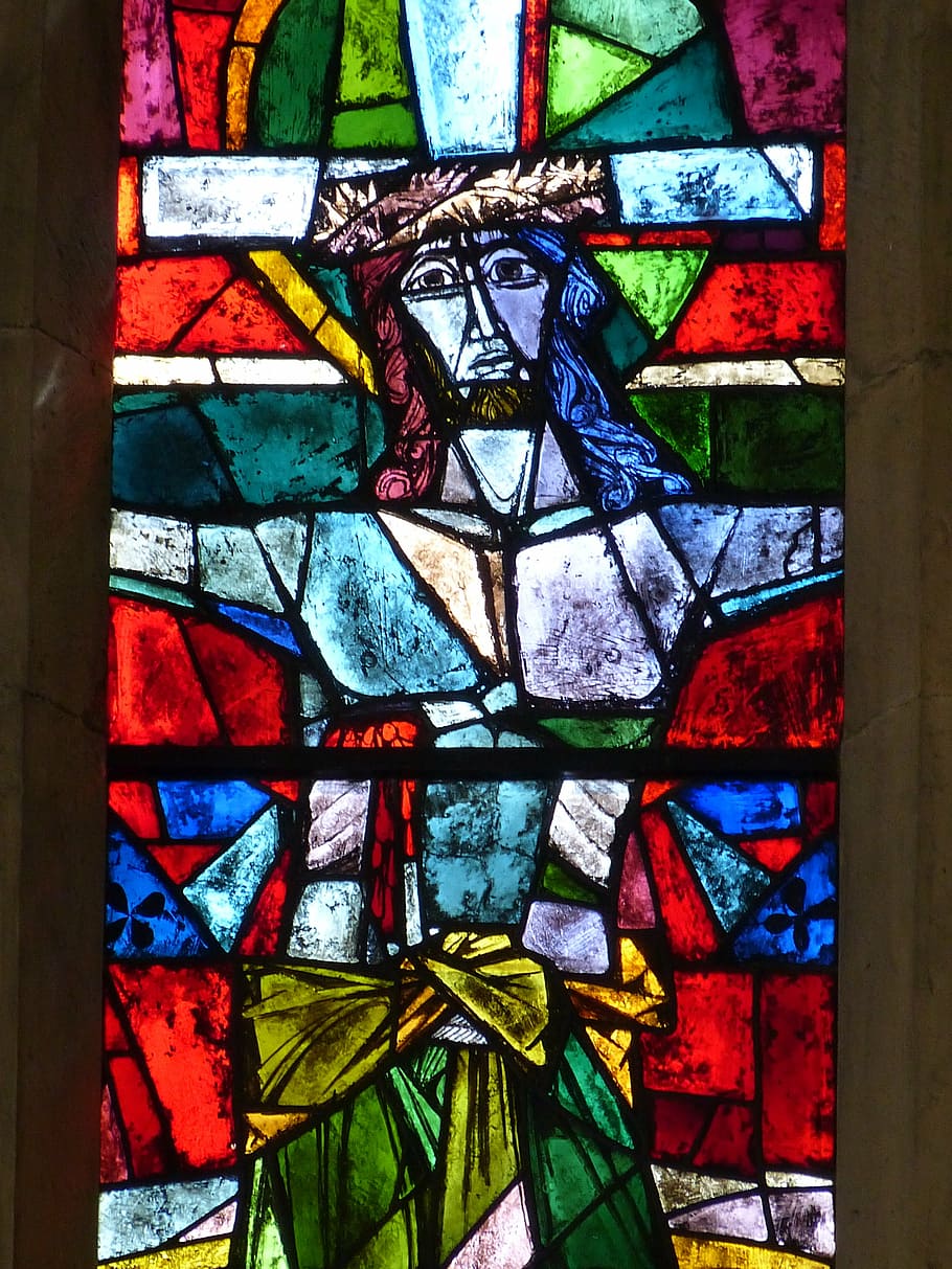 stain glass Jesus Christ wall decor, church, window, church window