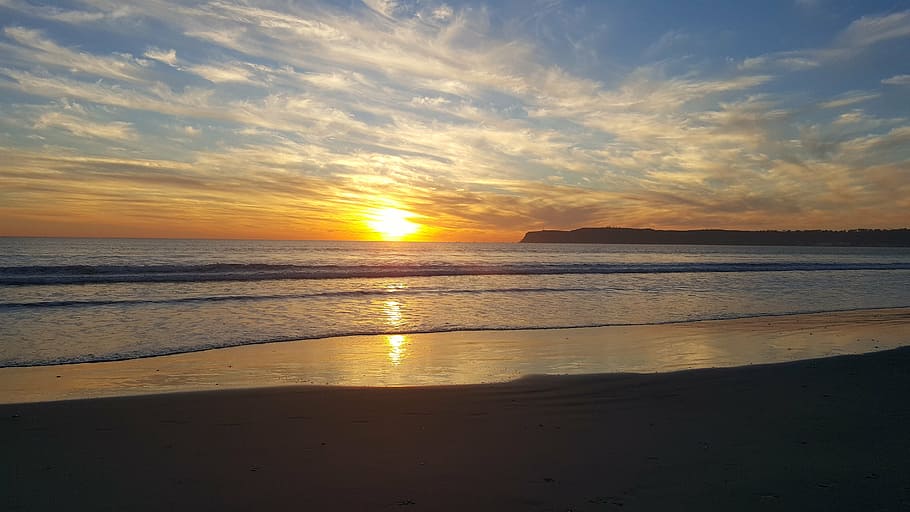 sunset, beach, water, beach sunset, sky, sea, scenics - nature HD wallpaper