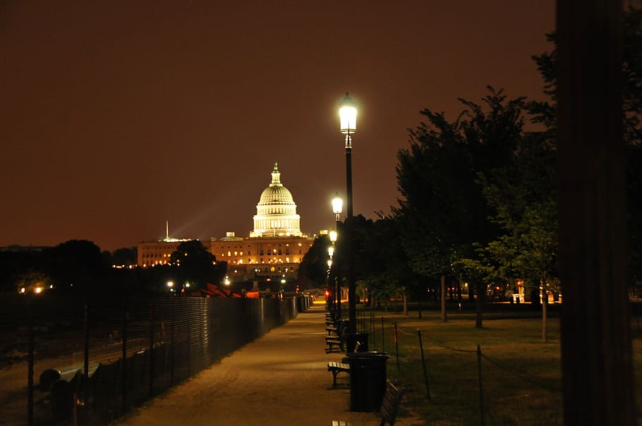 park near building during nighttime, capitol, washington, dc HD wallpaper