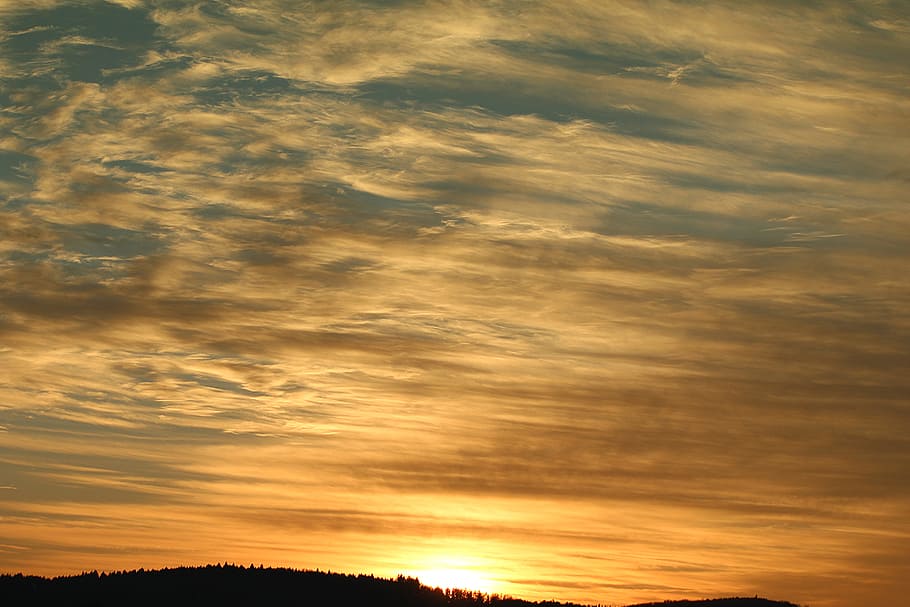 sunset, sky, evening sky, dusk, orange, cloud - sky, beauty in nature HD wallpaper