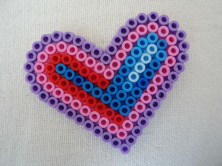 heart, mother's day, love, ironing beads, child, do it yourself