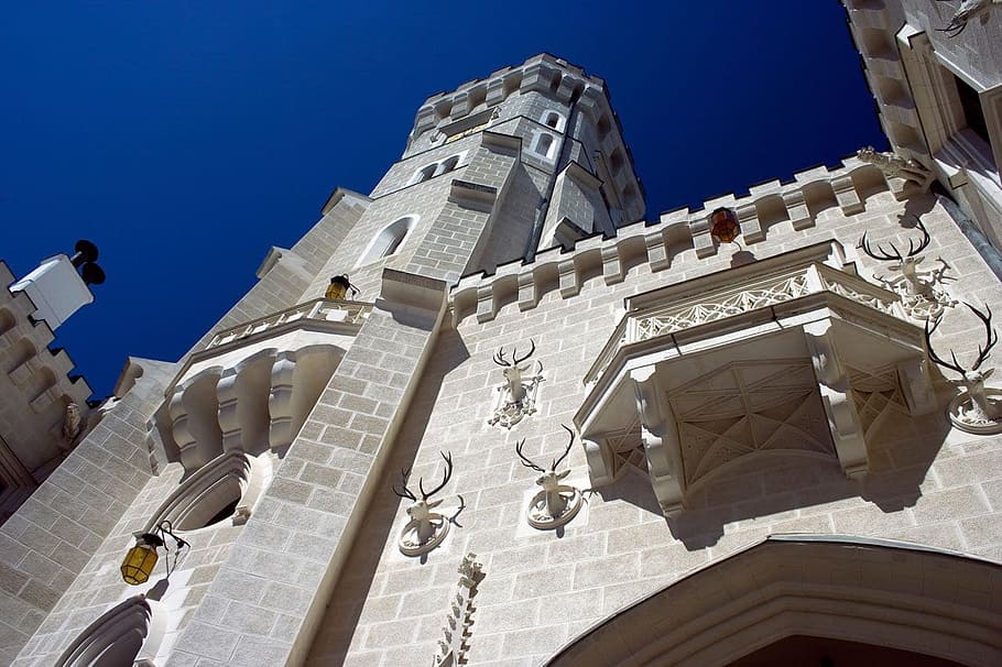 castle, tower, white, historical, ancient, architecture, romanticism HD wallpaper