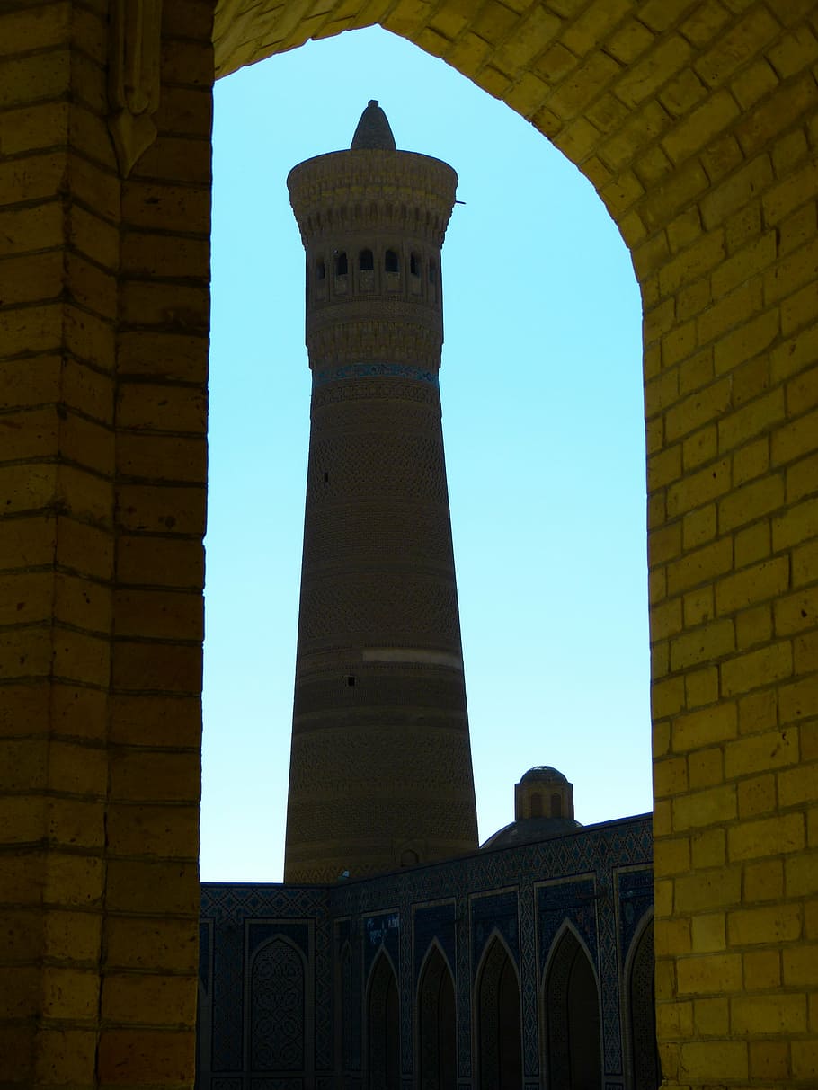 bukhara, mosque, minaret, kalon minaret, kalon mosque islam, HD wallpaper