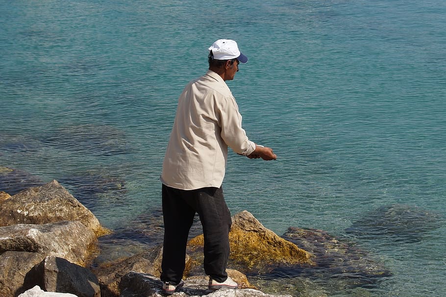 fisherman, native, rivers, greece, sea, catcher, fishing line HD wallpaper