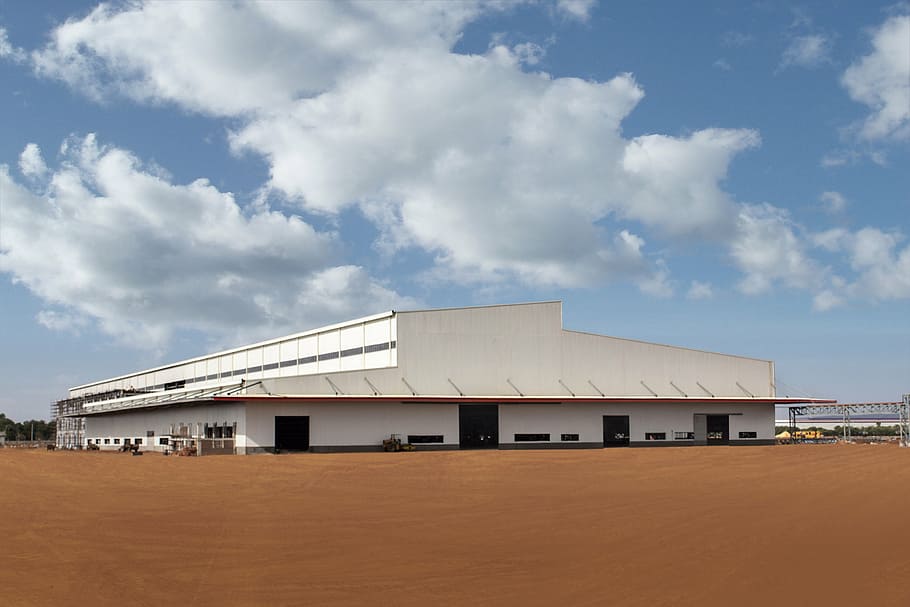 building, construction, sky, clouds, architecture, industry HD wallpaper
