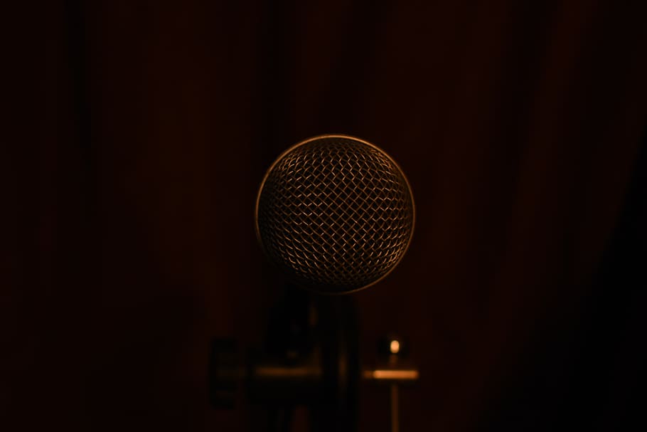 microphone, darkness, sound, input device, music, arts culture and entertainment HD wallpaper
