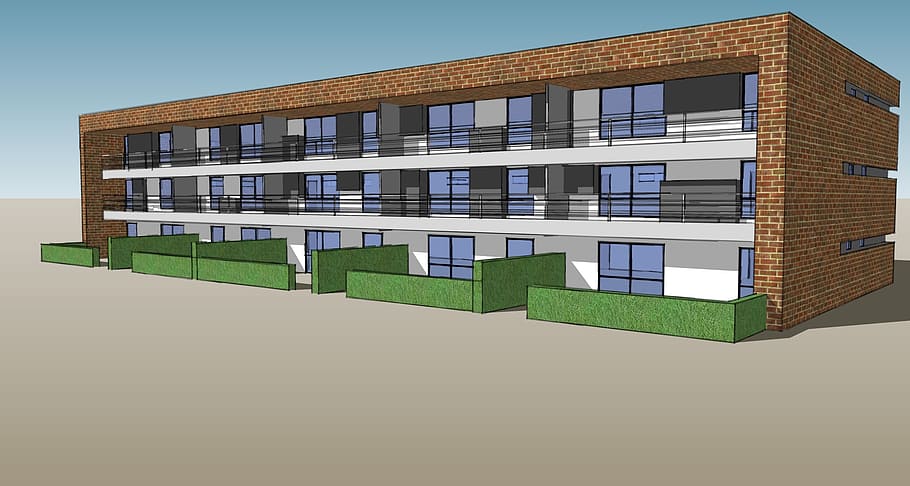 building, render, paint, architecture, building exterior, built structure HD wallpaper