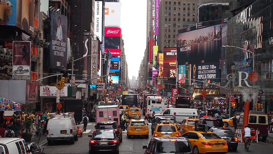 Jam, New York, Taxi, Manhattan, Chaos, big apple, street, traffic, HD wallpaper