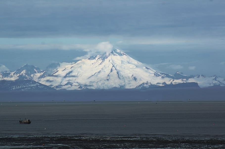mt, redoubt, cook's inlet, volcano, alaska, landscape, nature HD wallpaper