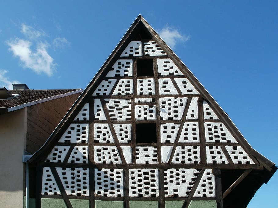 Gable, Pediment, Timber Framing, building, old, house, style HD wallpaper