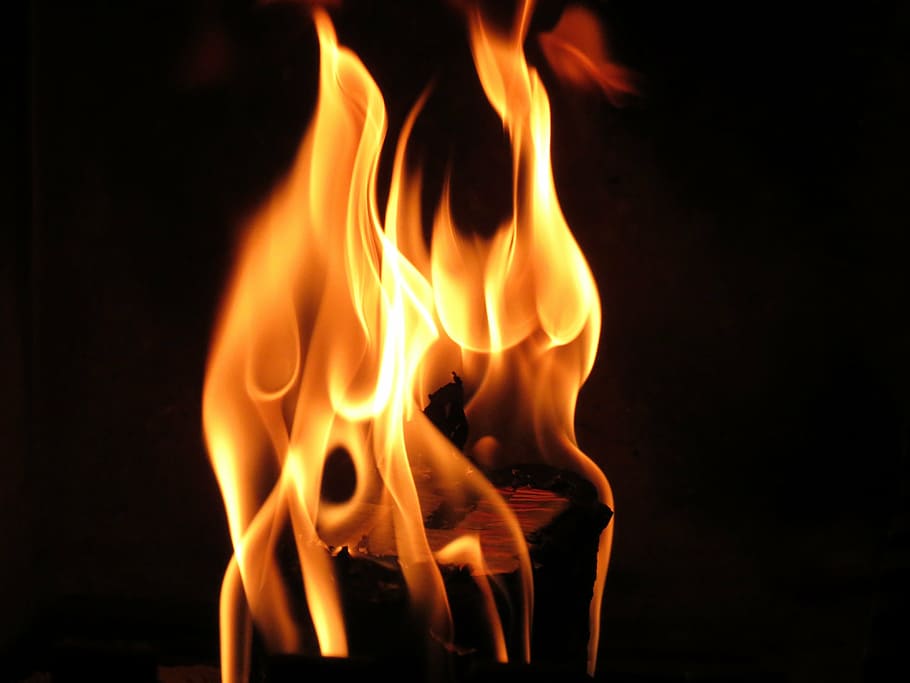 flame, fire, open fire, heat, heiss, warm, burn, flame log fire HD wallpaper