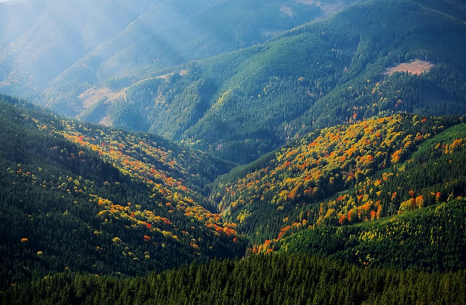 \, mountain, rays, hill, nature, landscape, travel, light, outdoor HD wallpaper