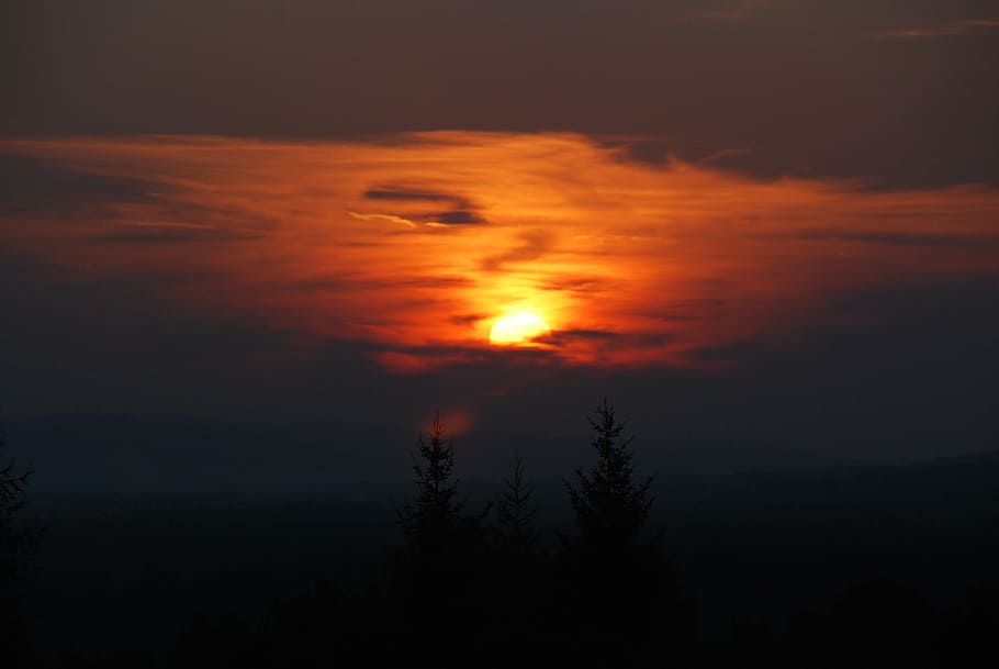 sunset, clouds, sky, landscape, beauty in nature, cloud - sky HD wallpaper