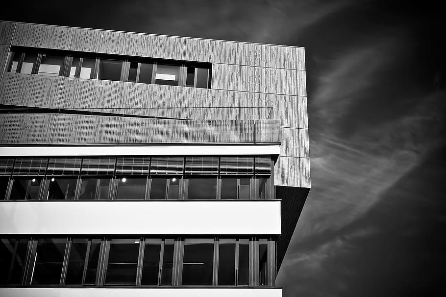 photo of gray and white building, architecture, office, window HD wallpaper