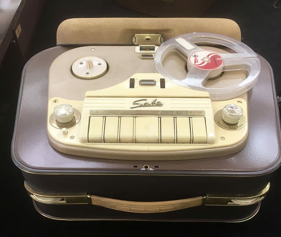 Tape Recorder, Saba, Nostalgia, Vintage, 50s, old-fashioned