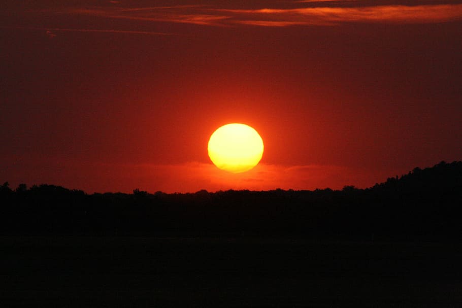 evening, sunset, night, twilight, sky, beauty in nature, silhouette HD wallpaper