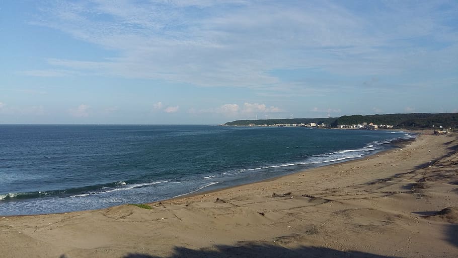 sky, beach, ocean, blue day, baiyun, hai bian, sea, seacoast HD wallpaper