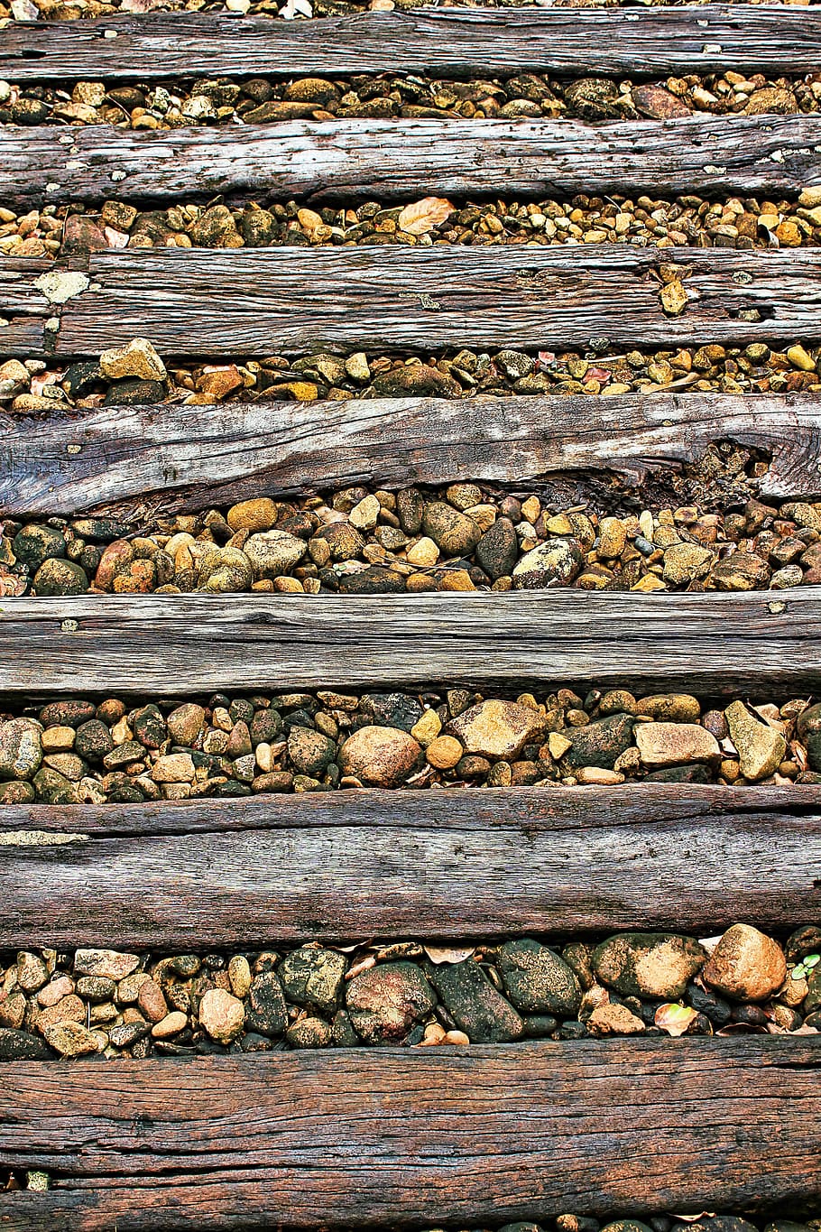 track, planks, wood, texture, stone, stairs, brown, pattern HD wallpaper