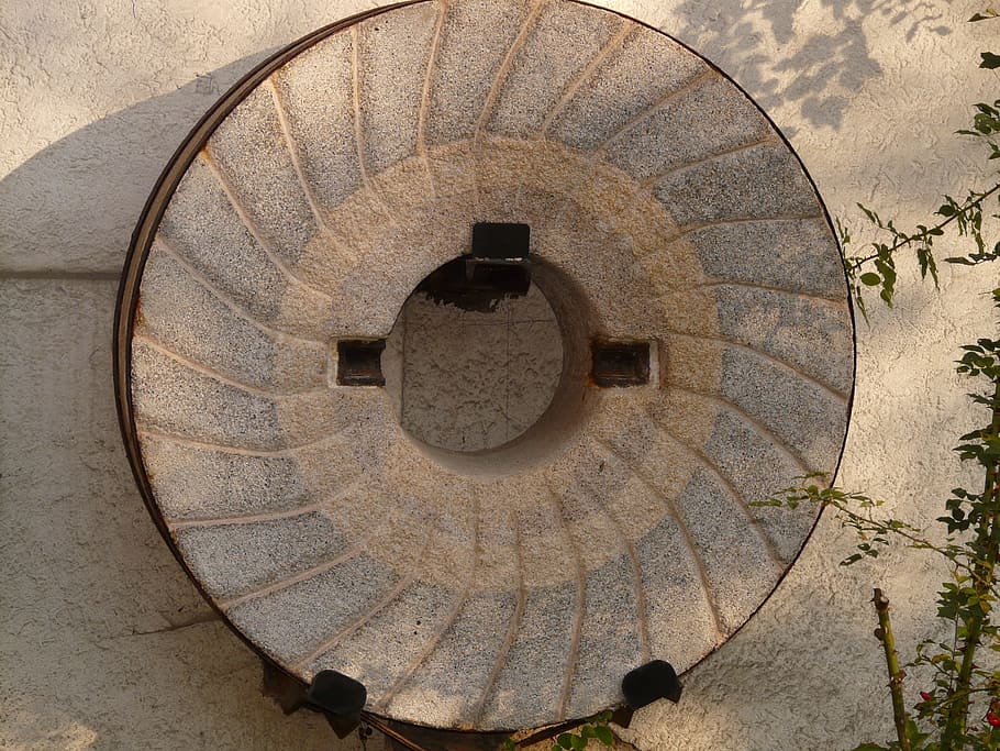 millstone, about, wheel, grind, circle, geometric shape, architecture HD wallpaper