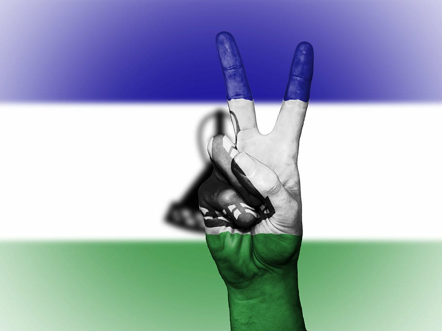 lesotho, peace, hand, nation, background, banner, colors, country HD wallpaper