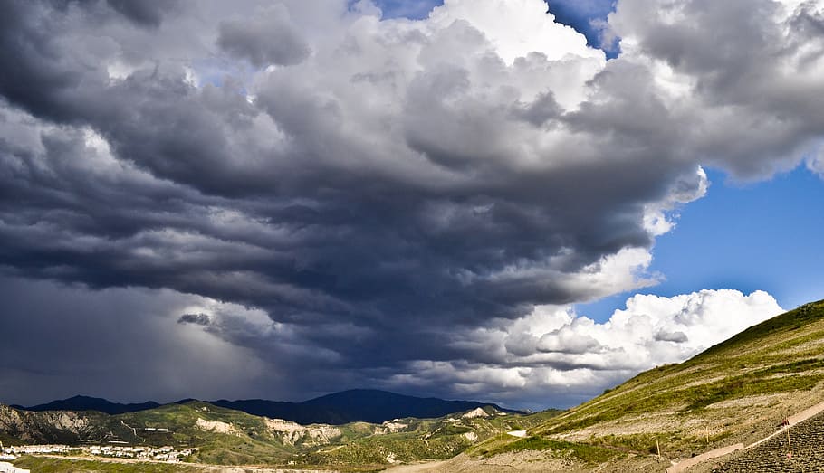 acton, sky, clouds, fields, mountains, california, weather HD wallpaper