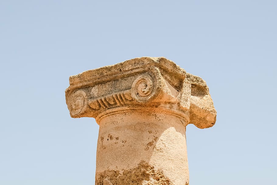 pillar, column, monument, remains, ancient, architecture, stone, HD wallpaper