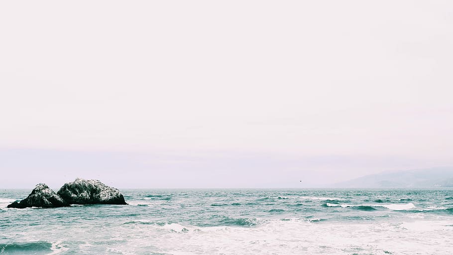 wave of sea under the clear sky during daytime, nature, no People HD wallpaper