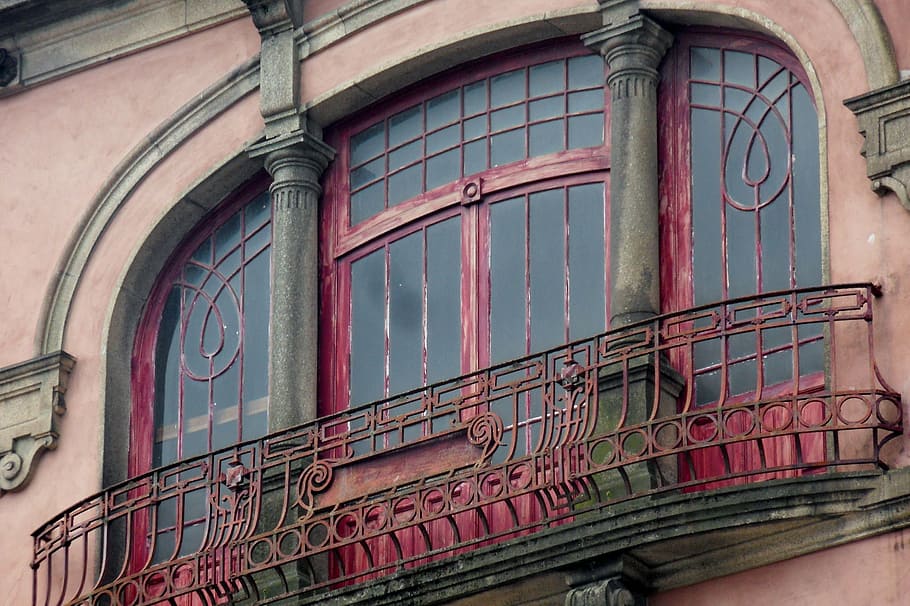 porto, facade, window, balcony, portugal, low angle view, building exterior HD wallpaper