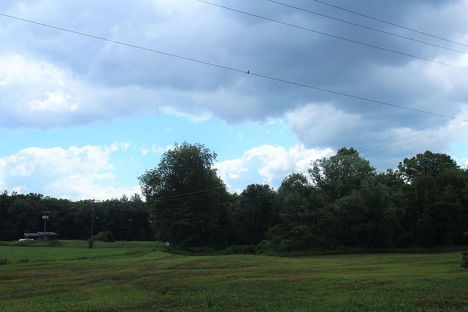 Clouds, Farm Land, Sky, tree, tranquility, nature, beauty in nature HD wallpaper