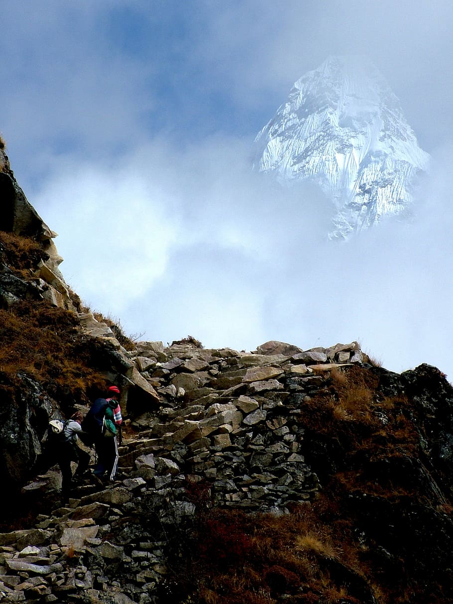Ama Dablam, Himalayas, Mountain, the himalayas, mountains, nepal, HD wallpaper