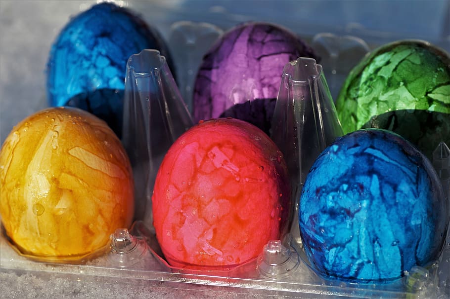 easter, eggs, color, spring, easter eggs, easter time, in the snow HD wallpaper