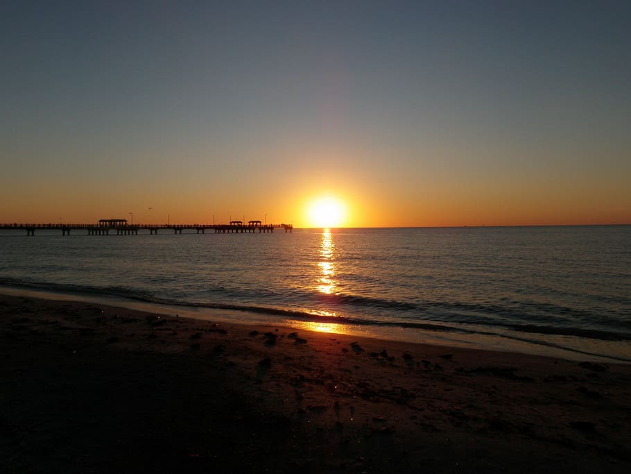 Sunset, Beach, Coast, sky, beach sunset, sand, landscape, peaceful HD wallpaper
